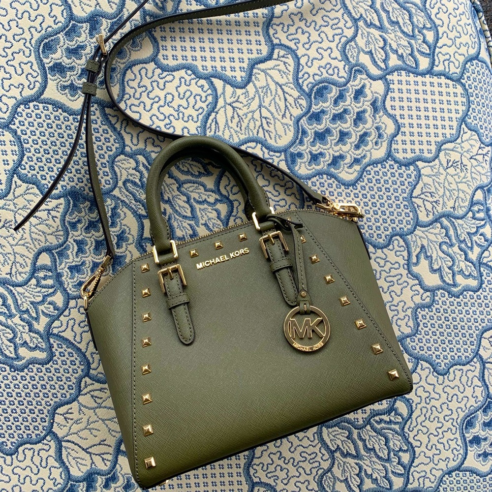 Michael Kors Ciara Studded Saffiano Leather Bag